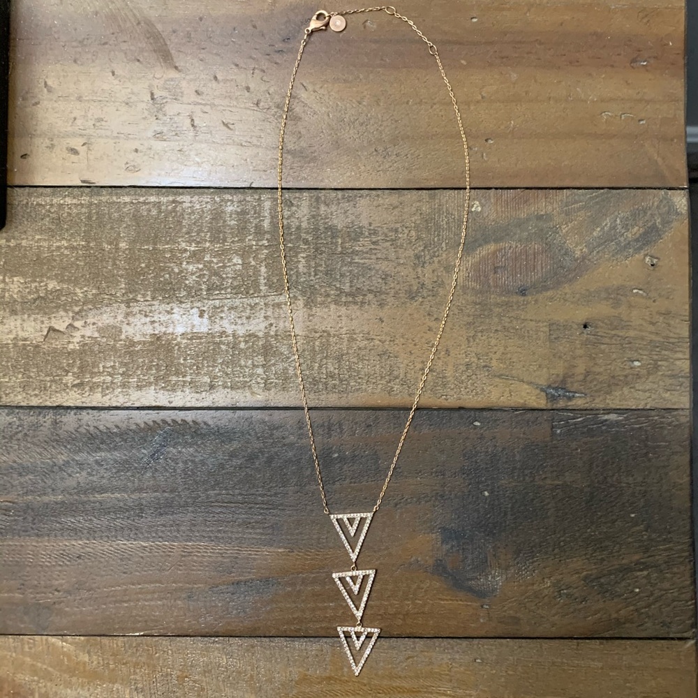 Stella & Dot Rose Gold Pave Chevron Necklace
